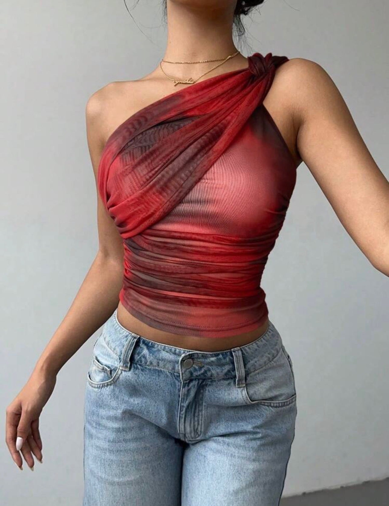Women's Sexy Y2K Mesh Cropped Top