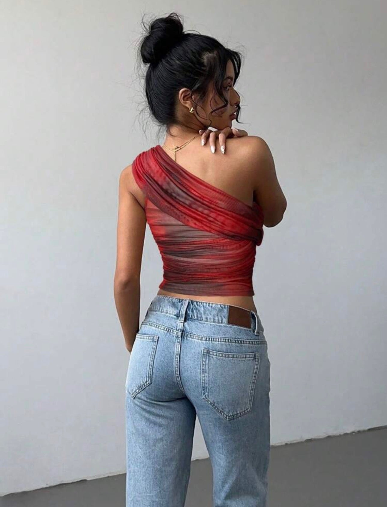 Women's Sexy Y2K Mesh Cropped Top